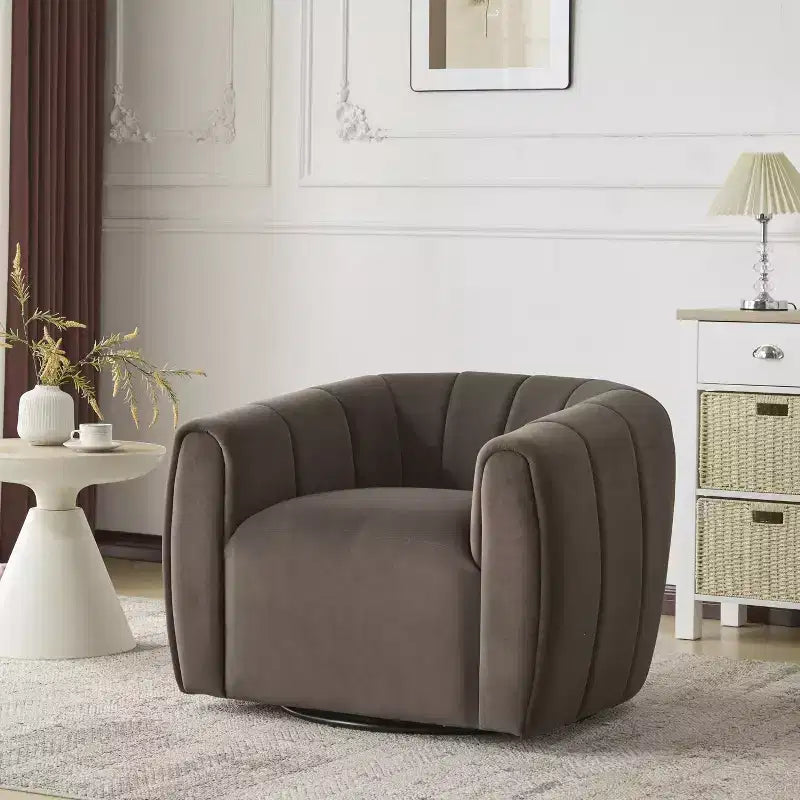 Christopher Knight Home Zarabel Indoor Modern Upholstered Swivel Accent Barrel Club Chair