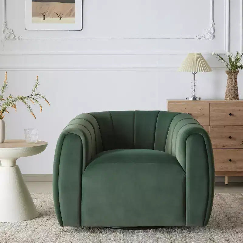 Christopher Knight Home Zarabel Indoor Modern Upholstered Swivel Accent Barrel Club Chair