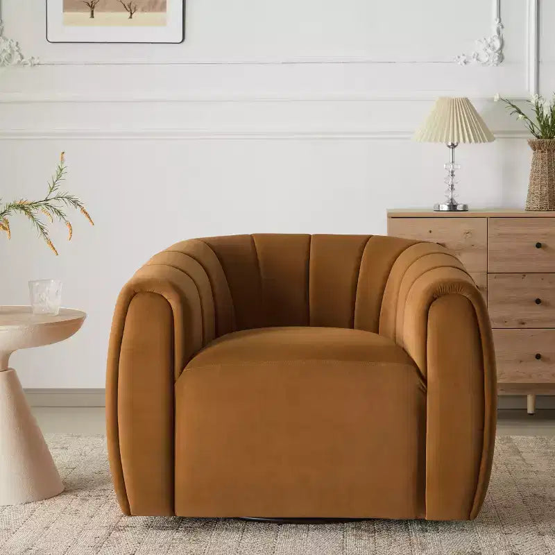 Christopher Knight Home Zarabel Indoor Modern Upholstered Swivel Accent Barrel Club Chair