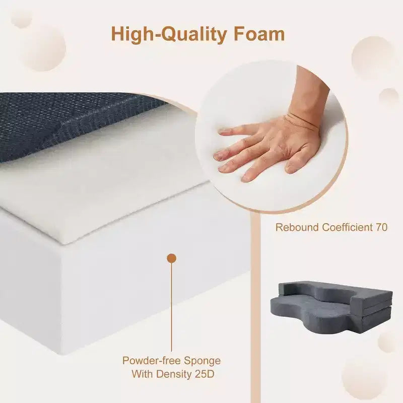 EROMMY Folding Sofa Bed, Floor Sofa Couch, Convertible Sofa Bed With high density foam