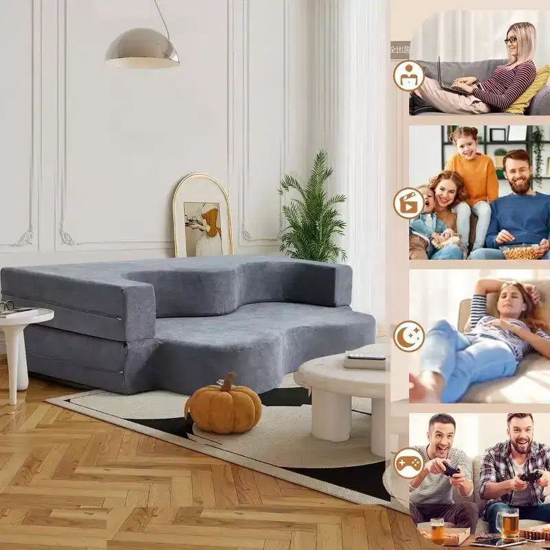 EROMMY Folding Sofa Bed, Floor Sofa Couch, Convertible Sofa Bed With high density foam