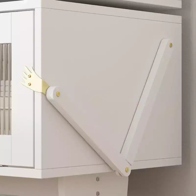 Famapy 360 Swivel Bedside Table with Drawer and Transparent Glass Cabinet Nightstand