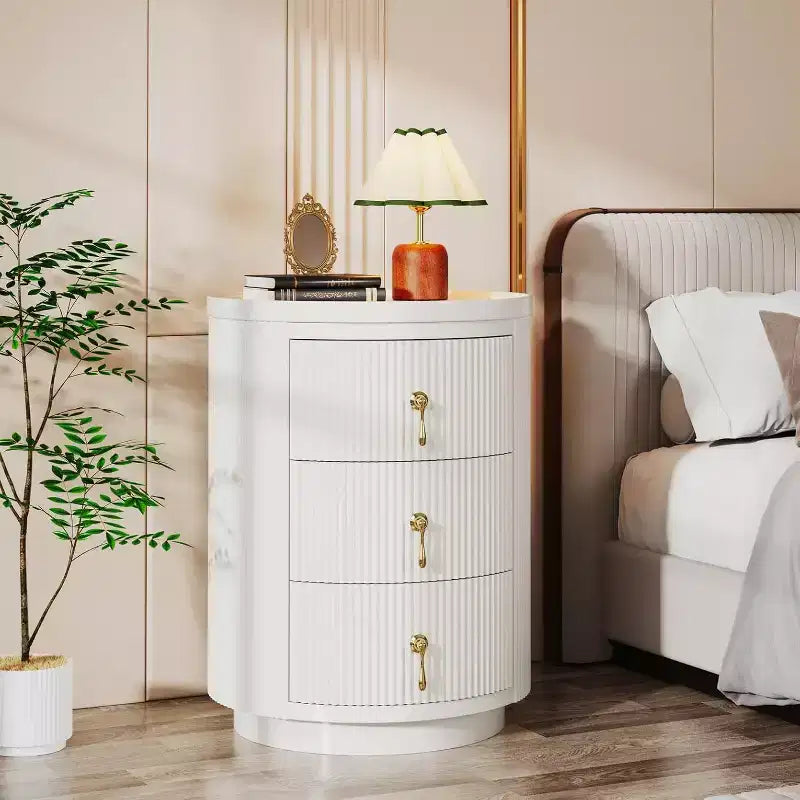 Tribesigns No Assembly 3-Drawer Nightstand, White