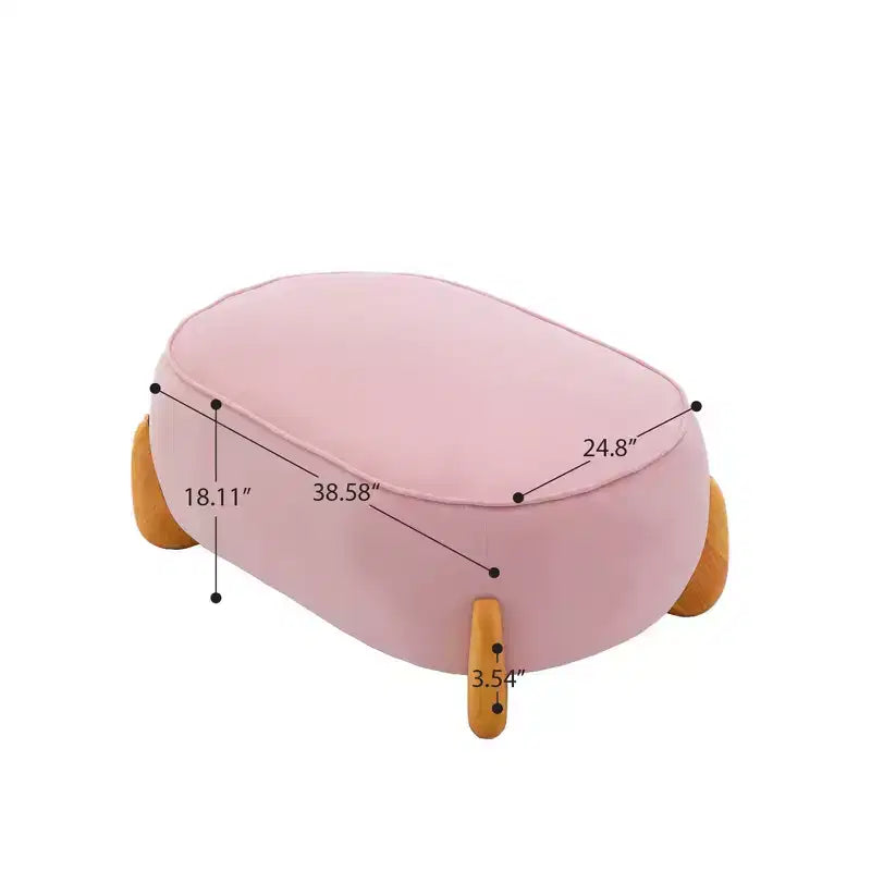 Hyleory 38.58'' Velvet Oversized Comfort Ottoman with Sold Wood Legs,large foot stools for Bedroom, Living Room, Nursing Room