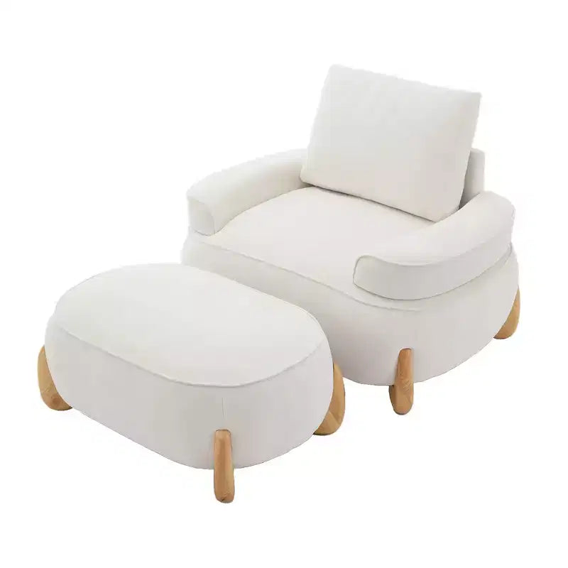 Hyleory 38.58'' Velvet Oversized Comfort Ottoman with Sold Wood Legs,large foot stools for Bedroom, Living Room, Nursing Room