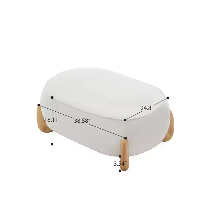 Hyleory 38.58'' Velvet Oversized Comfort Ottoman with Sold Wood Legs,large foot stools for Bedroom, Living Room, Nursing Room