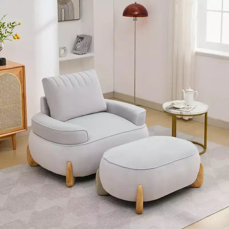 Hyleory 38.58'' Velvet Oversized Comfort Ottoman with Sold Wood Legs,large foot stools for Bedroom, Living Room, Nursing Room