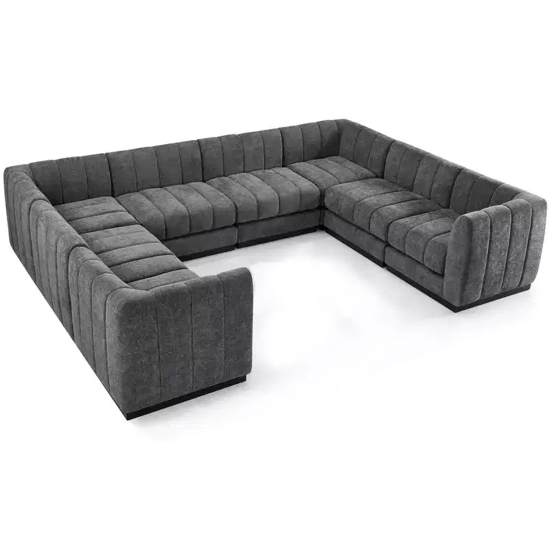 192 U Shape Chenille Sectional Couch, 8 Seater Oversized Modular Sofa Set for Living Room Office-Morden Fort