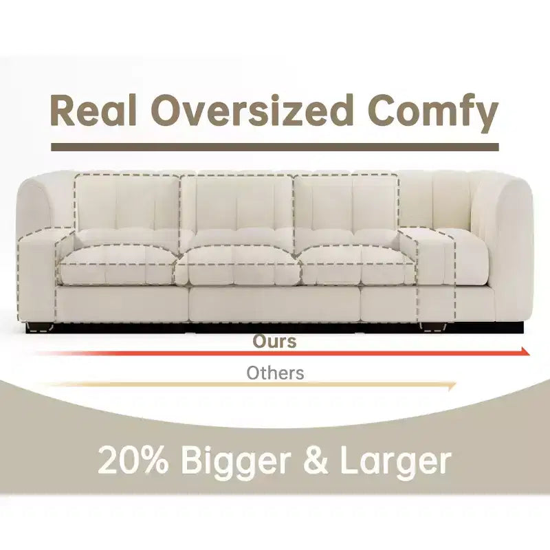 192 U Shape Chenille Sectional Couch, 8 Seater Oversized Modular Sofa Set for Living Room Office-Morden Fort