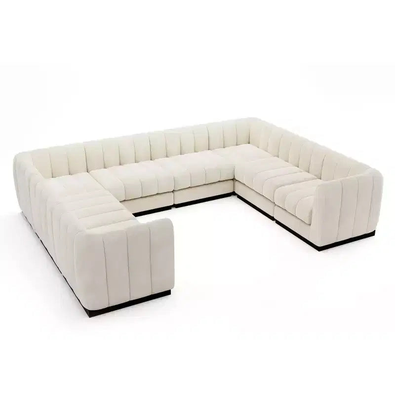 192 U Shape Chenille Sectional Couch, 8 Seater Oversized Modular Sofa Set for Living Room Office-Morden Fort