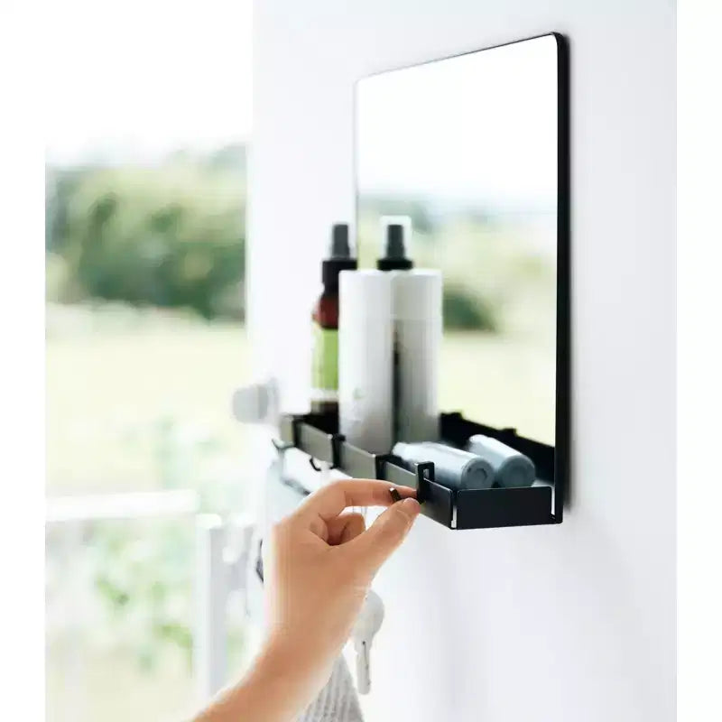 Yamazaki Home - Magnetic Mirror with Storage Rack - Glass