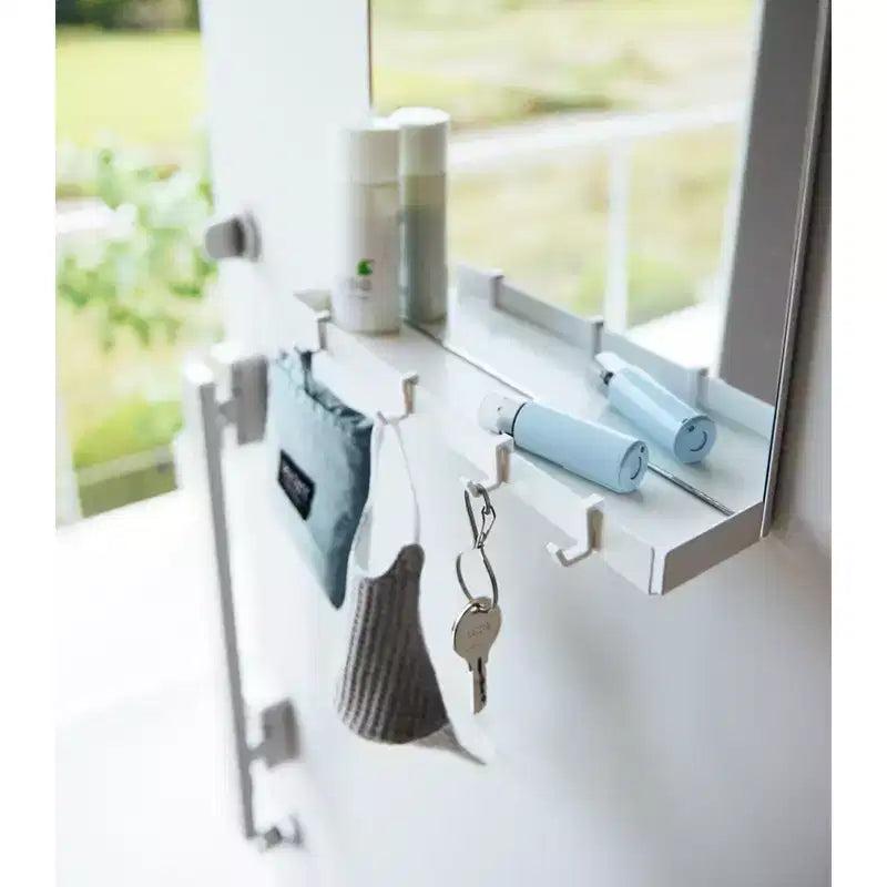 Yamazaki Home - Magnetic Mirror with Storage Rack - Glass