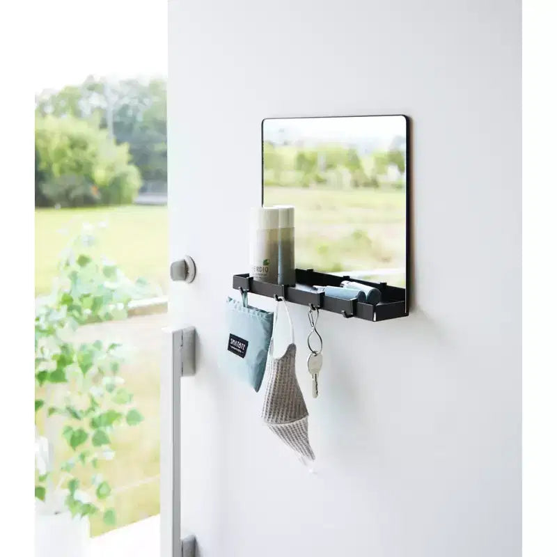 Yamazaki Home - Magnetic Mirror with Storage Rack - Glass