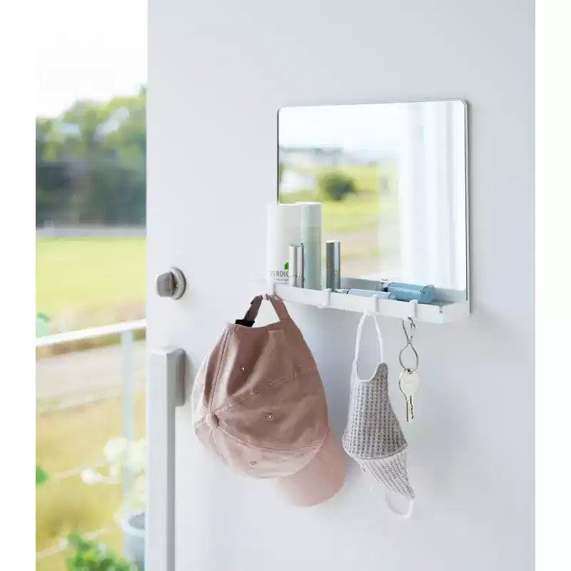 Yamazaki Home - Magnetic Mirror with Storage Rack - Glass