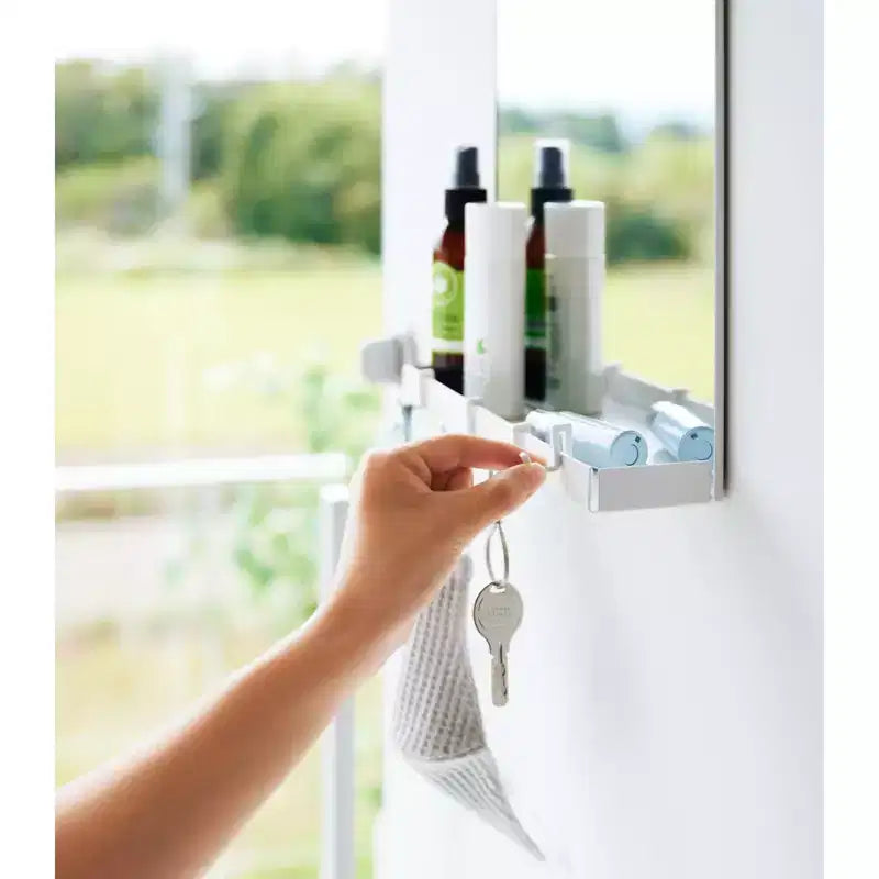 Yamazaki Home - Magnetic Mirror with Storage Rack - Glass