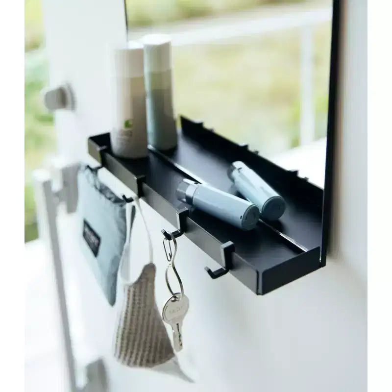 Yamazaki Home - Magnetic Mirror with Storage Rack - Glass