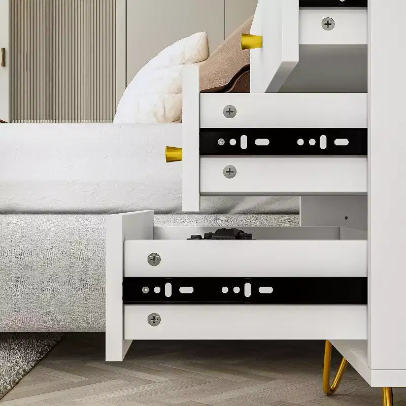 Famapy White Fashion Nightstand Table 3 - Slide Drawer Beautiful and Durable