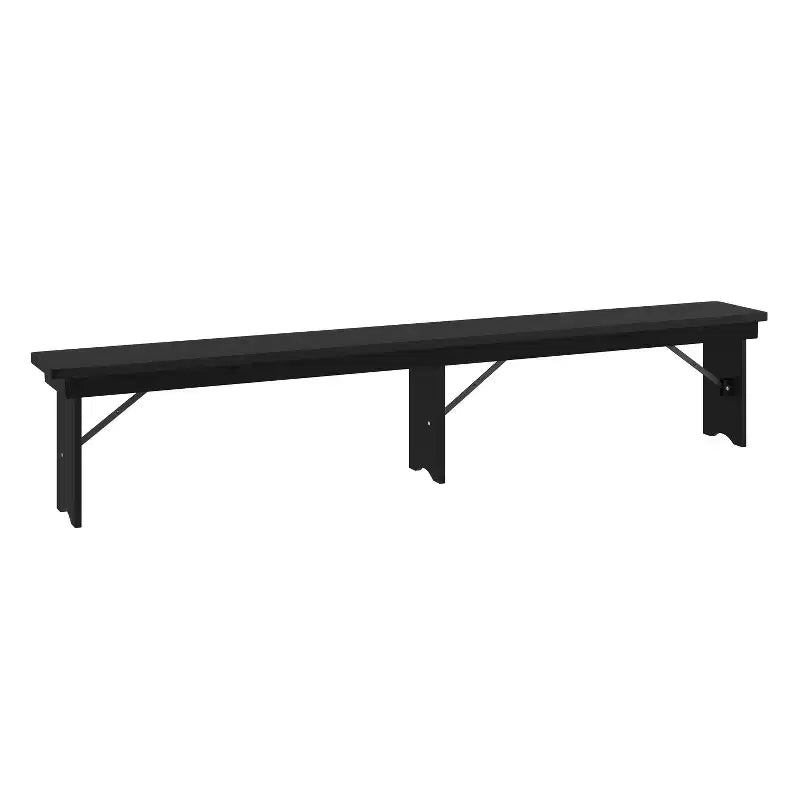 Merrick Lane 96 x 12 Solid Pine Folding Farmhouse Style Bench