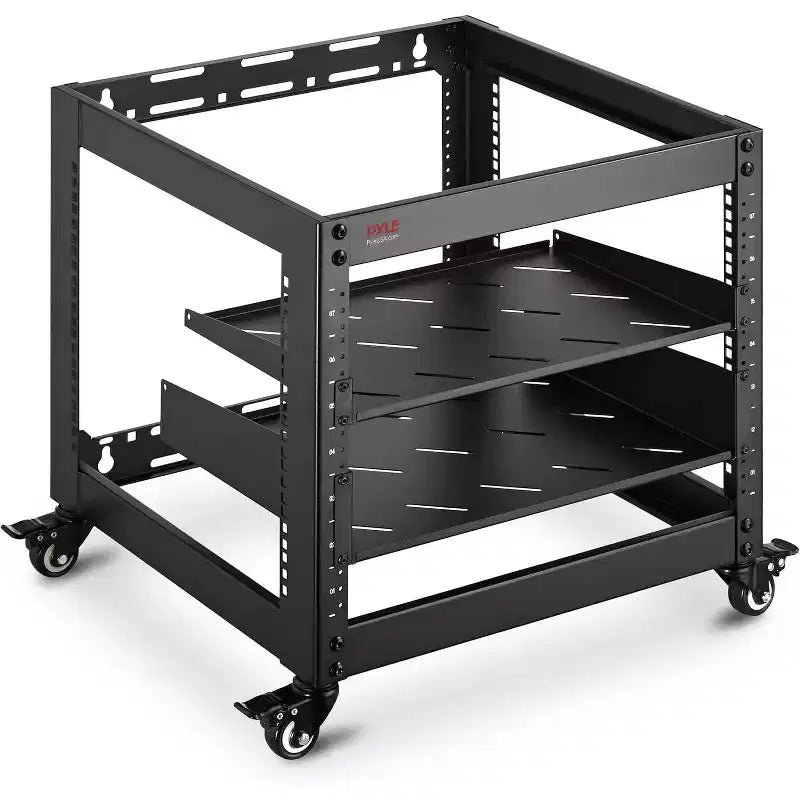 Pyle 10U Network Cabinet for Home/Office with Lockable DoorBlack