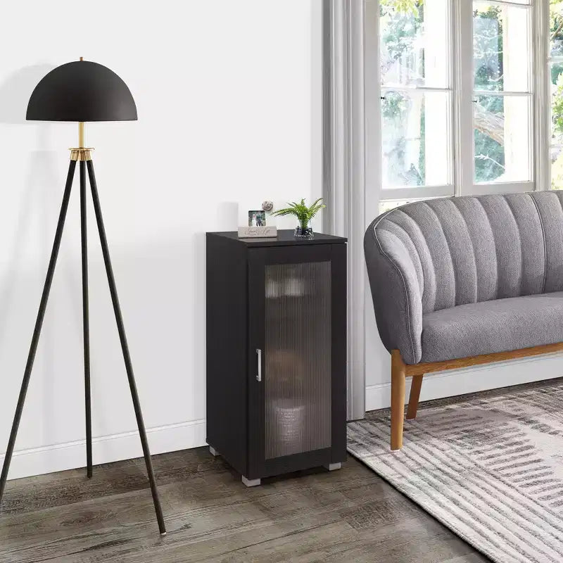 Kings Brand Furniture - Accent Buffet Curio Storage Cabinet with Glass Door for Living Room, Bedroom, Kitchen, Office, and Entryway