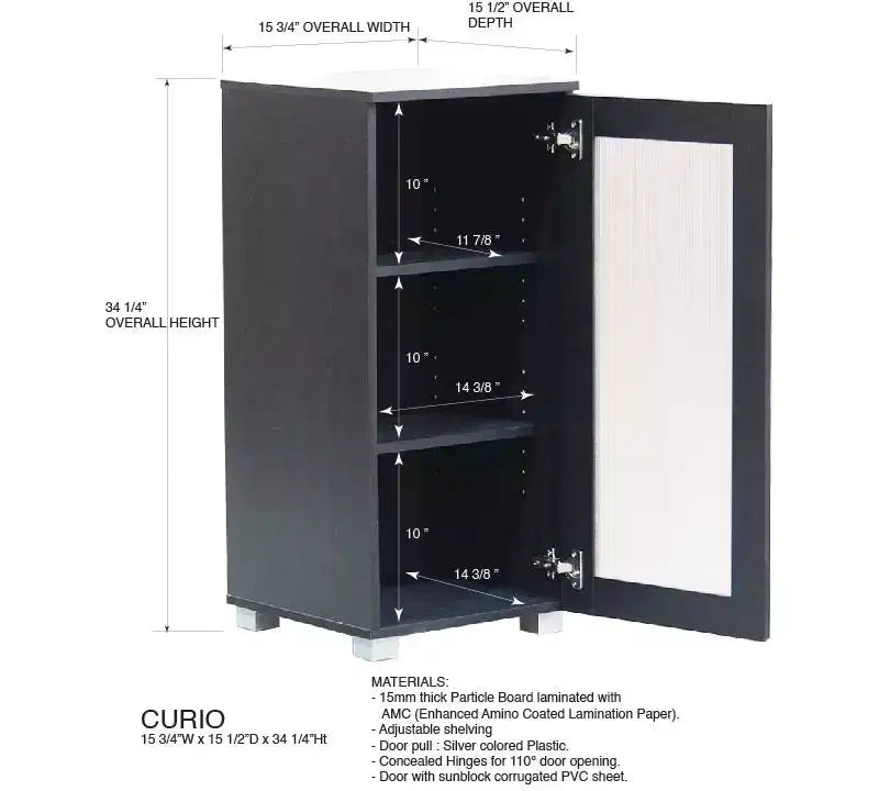 Kings Brand Furniture - Accent Buffet Curio Storage Cabinet with Glass Door for Living Room, Bedroom, Kitchen, Office, and Entryway