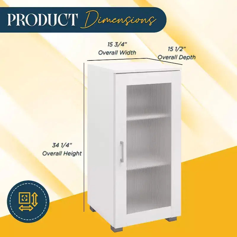 Kings Brand Furniture - Accent Buffet Curio Storage Cabinet with Glass Door for Living Room, Bedroom, Kitchen, Office, and Entryway