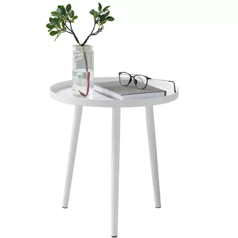 Kings Brand Furniture Whelan Round Metal Side Accent End Table, Nightstand Accent Table, Black