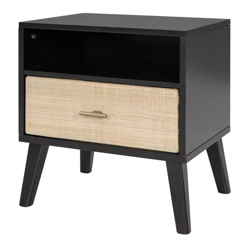 Whisen Queen Size Solid Wood Bed Frame with 2 Nightstands