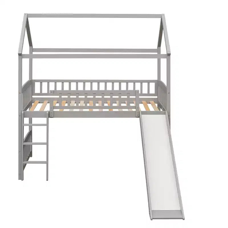 Whisen 79.5L x 41.8W Modern Design Twin Size Loft Bed House Bed with Slide