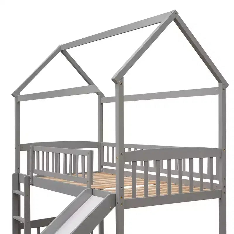 Whisen 79.5L x 41.8W Modern Design Twin Size Loft Bed House Bed with Slide