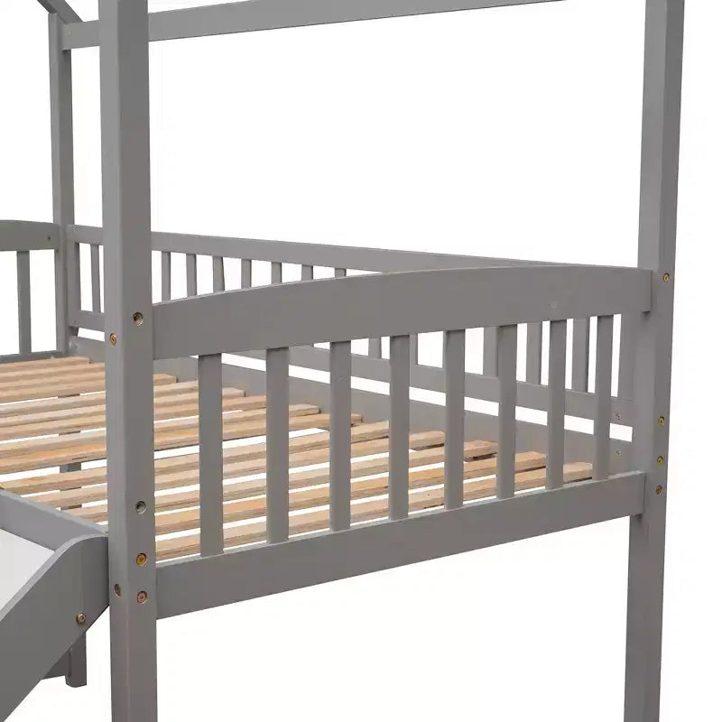 Whisen 79.5L x 41.8W Modern Design Twin Size Loft Bed House Bed with Slide
