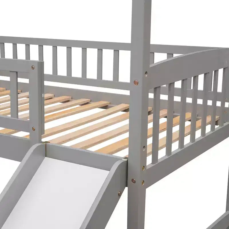 Whisen 79.5L x 41.8W Modern Design Twin Size Loft Bed House Bed with Slide