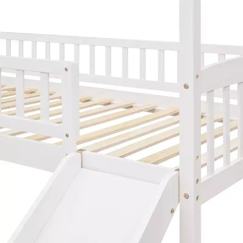 Whisen 79.5L x 41.8W Modern Design Twin Size Loft Bed House Bed with Slide