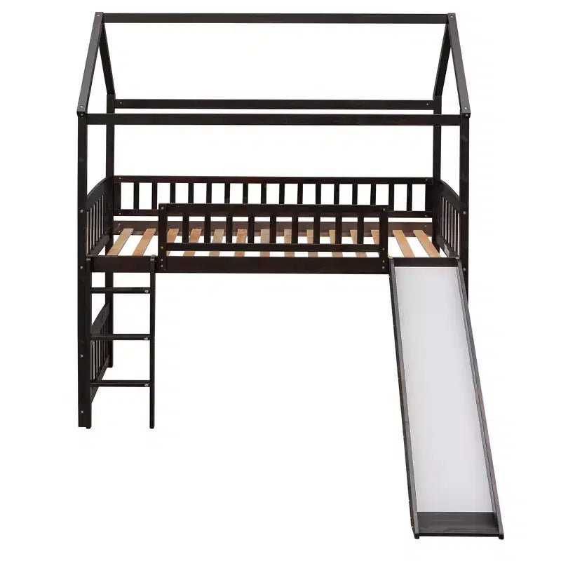 Whisen 79.5L x 41.8W Modern Design Twin Size Loft Bed House Bed with Slide