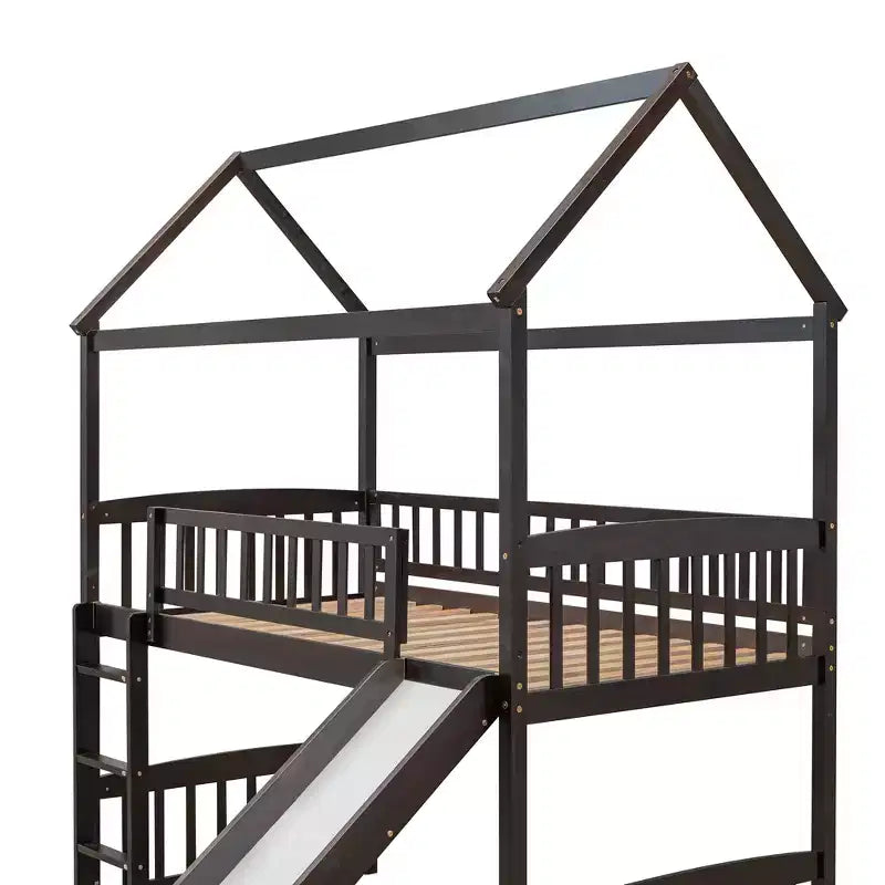 Whisen 79.5L x 41.8W Modern Design Twin Size Loft Bed House Bed with Slide