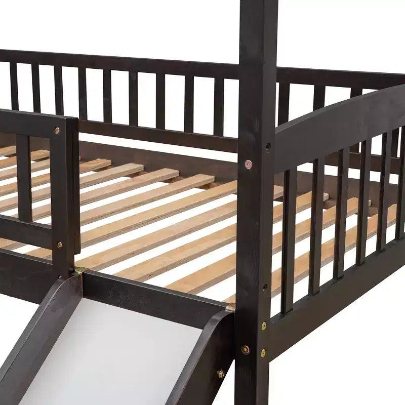 Whisen 79.5L x 41.8W Modern Design Twin Size Loft Bed House Bed with Slide