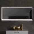 PexFix 16 in. W x 63 in. H Modern Full Length Rectangular Frameless Mirror With Rounded Corner in Silver