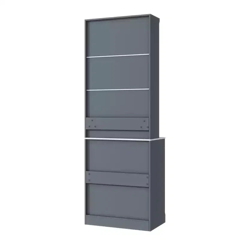 83.7H Kitchen Pantry, Freestanding Kitchen Hutch with Faux Marble Top, Cupboard Cabinet with 5 Drawers and Adjustable Shelf - ModernLuxe