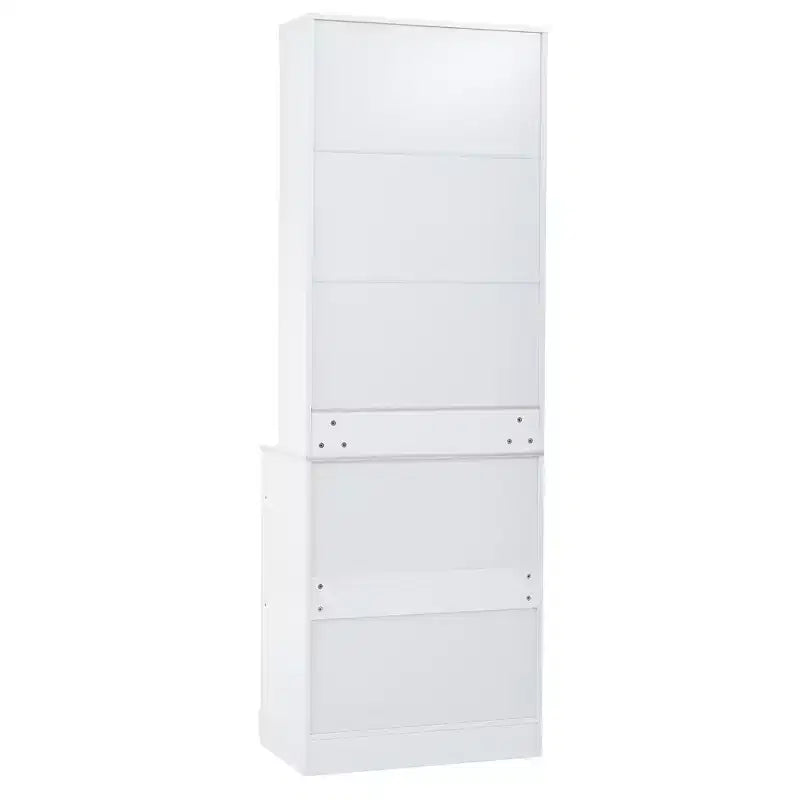 83.7H Kitchen Pantry, Freestanding Kitchen Hutch with Faux Marble Top, Cupboard Cabinet with 5 Drawers and Adjustable Shelf - ModernLuxe