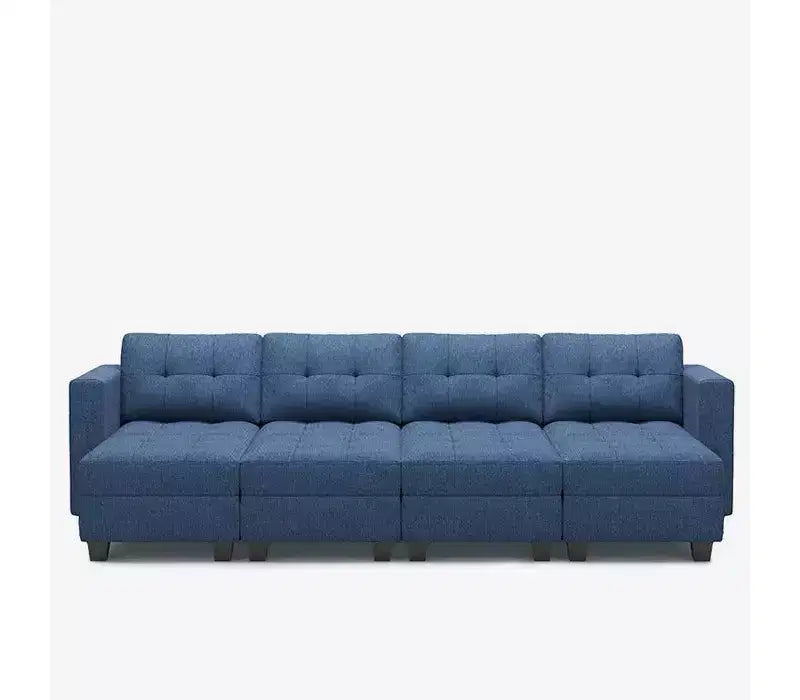 Belffin Modular Weave Sleeper Sofa with Storage Seat (8 Seats + 6 Sides)