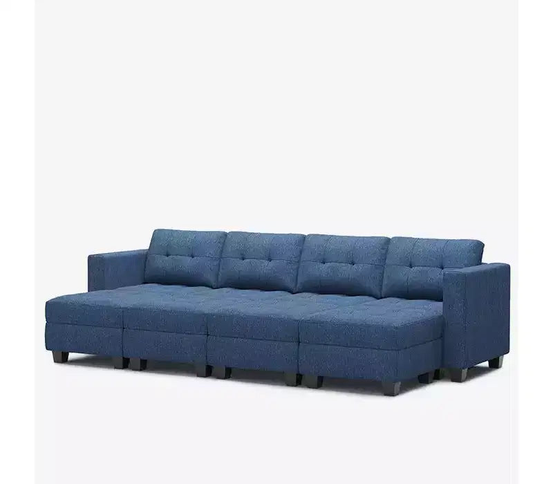Belffin Modular Weave Sleeper Sofa with Storage Seat (8 Seats + 6 Sides)