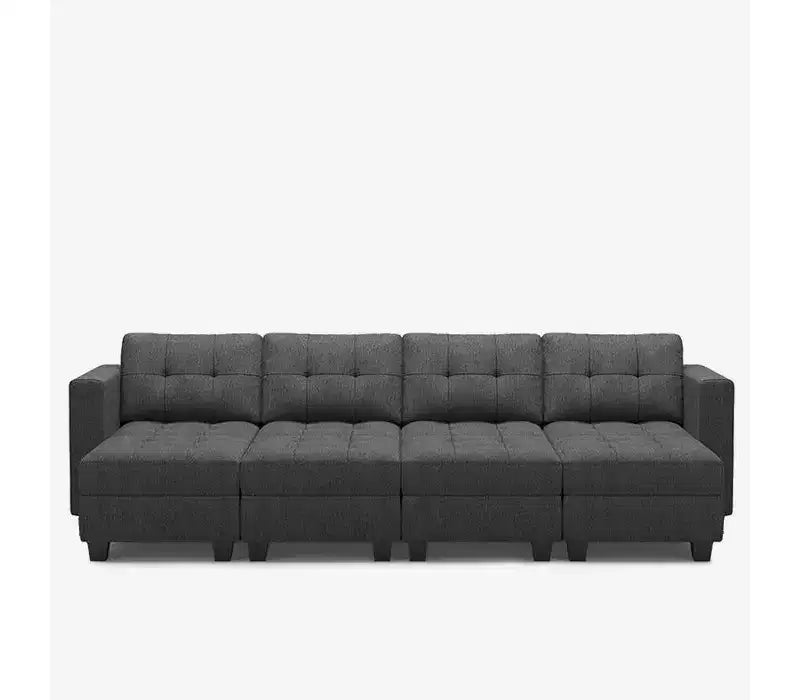 Belffin Modular Weave Sleeper Sofa with Storage Seat (8 Seats + 6 Sides)