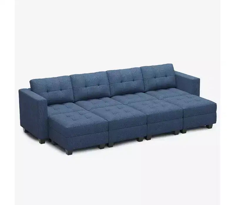 Belffin Modular Weave Sleeper Sofa with Storage Seat (8 Seats + 6 Sides)