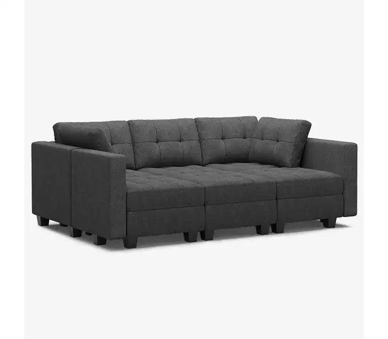 Belffin Modular Weave Sleeper Sofa with Storage Seat (6 Seats + 7 Sides)