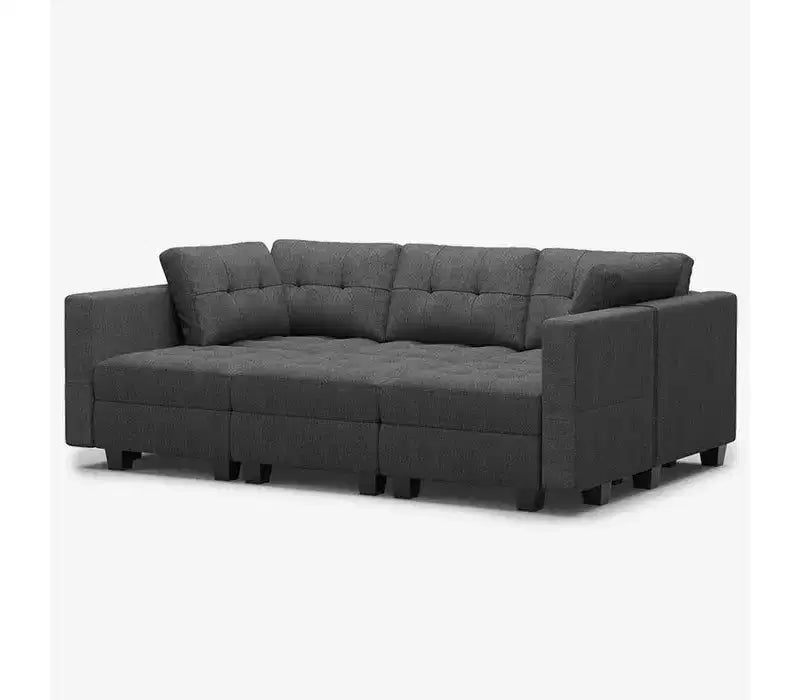 Belffin Modular Weave Sleeper Sofa with Storage Seat (6 Seats + 7 Sides)