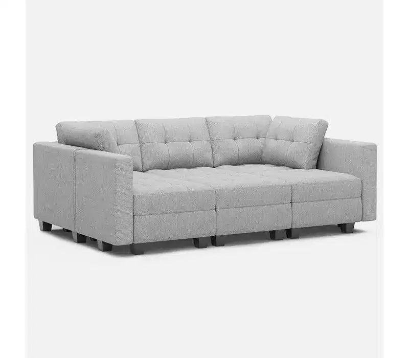 Belffin Modular Weave Sleeper Sofa with Storage Seat (6 Seats + 7 Sides)