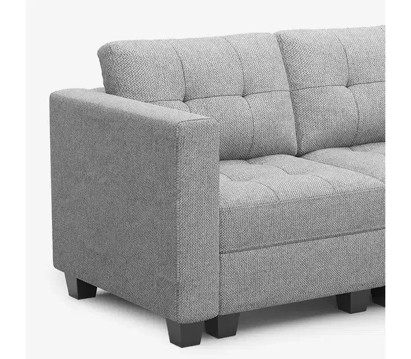 Belffin Modular Weave Sleeper Sofa with Storage Seat (6 Seats + 7 Sides)