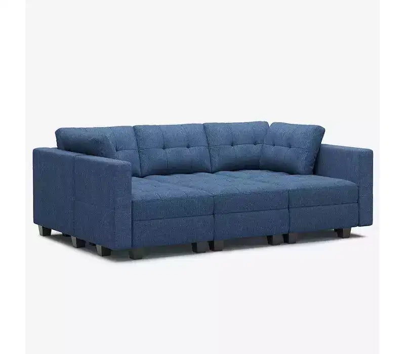 Belffin Modular Weave Sleeper Sofa with Storage Seat (6 Seats + 7 Sides)