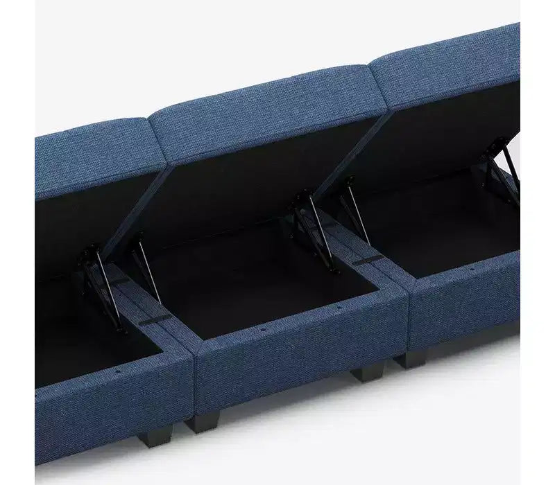 Belffin Modular Weave Sleeper Sofa with Storage Seat (6 Seats + 7 Sides)