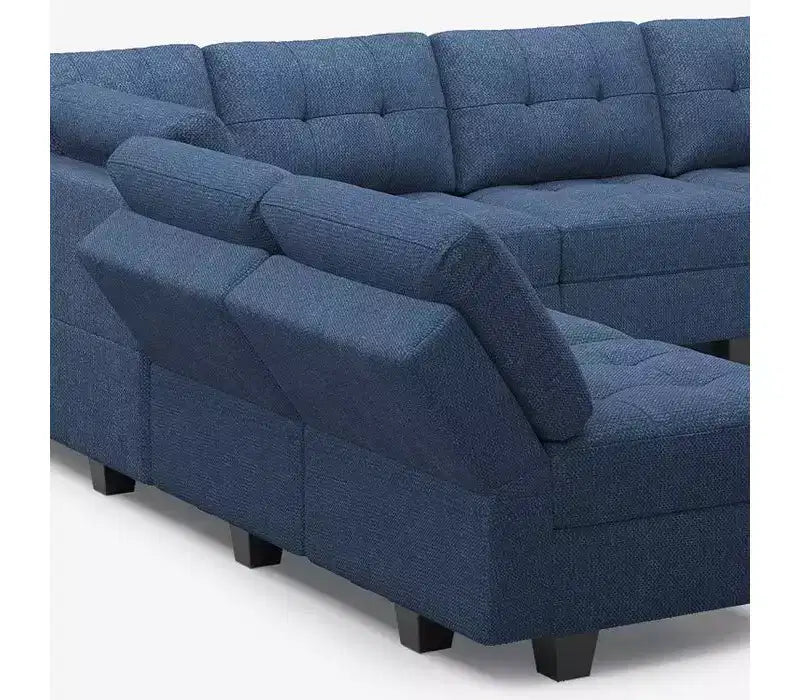 Belffin Modular Weave Sleeper Sofa with Storage Seat (6 Seats + 7 Sides)